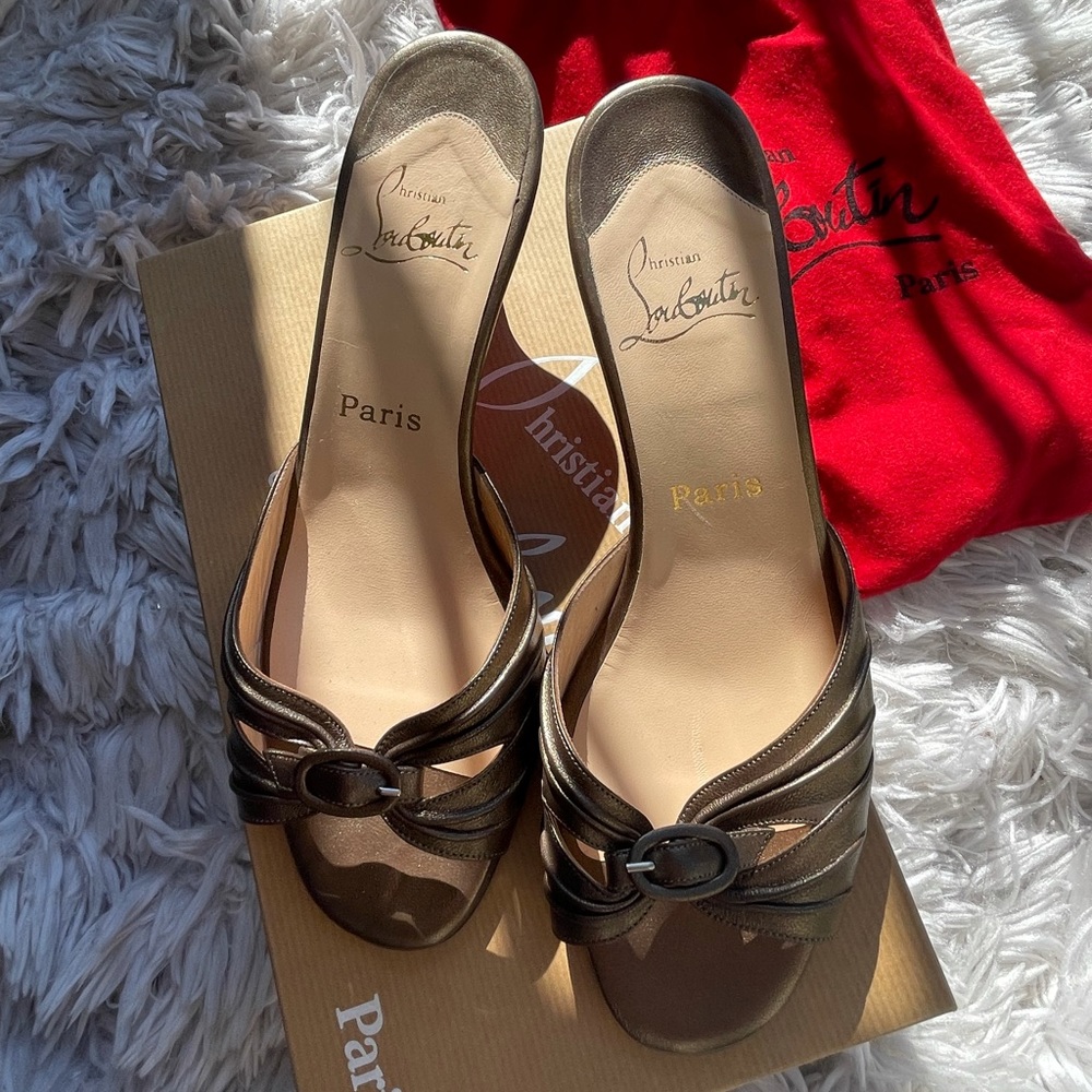 Christian Louboutin Brown Napa vintage Mule